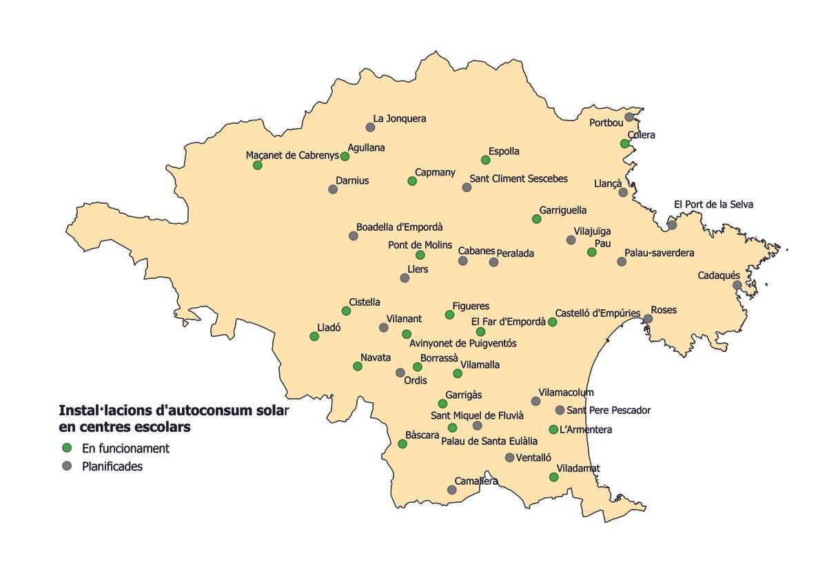 Instal·lacions d'autoconsum solar en centres educatius de l'Alt Empordà.