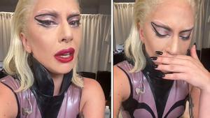 Lady Gaga llora tras suspender su concierto en Miami.