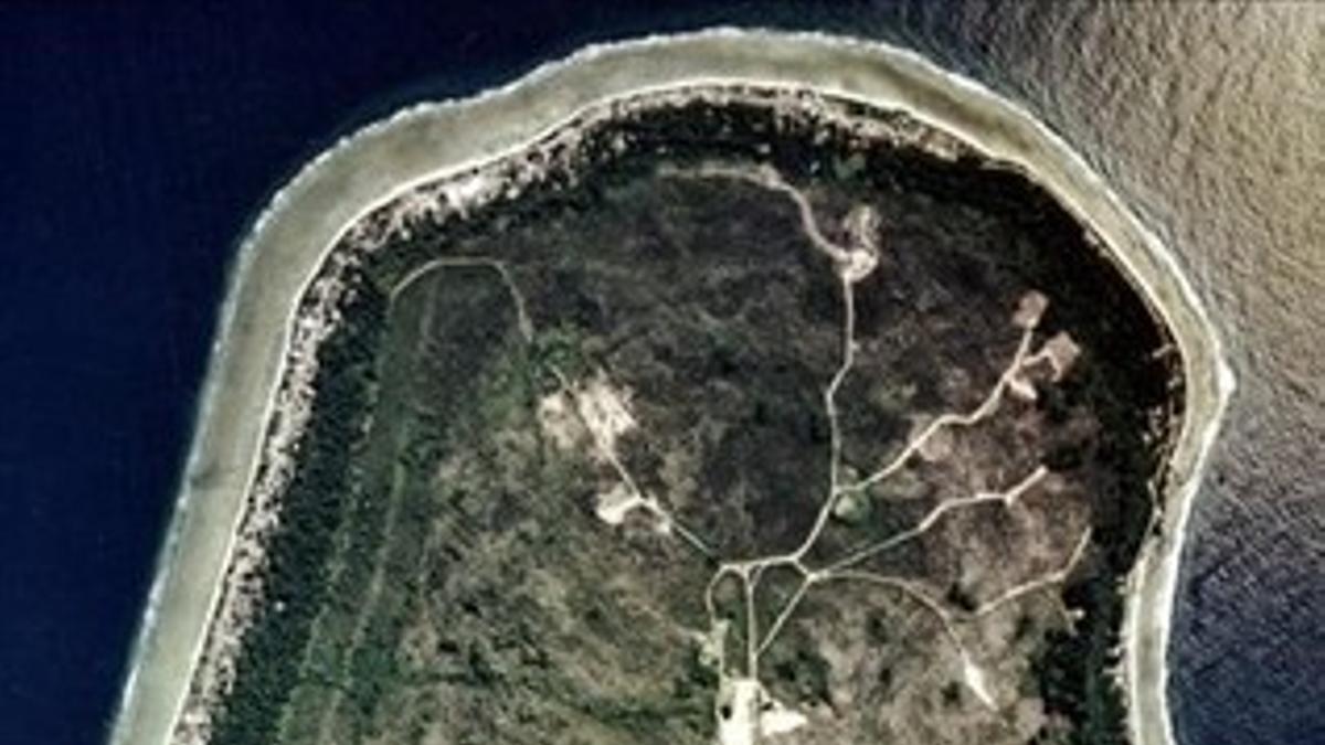 Imagen captada por un satélite de la isla de Nauru.
