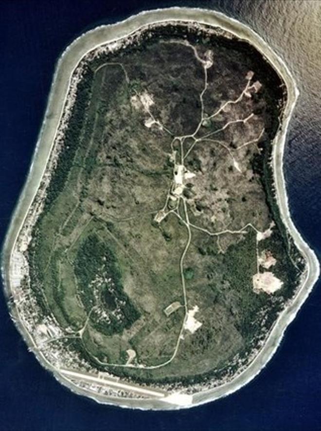 Imagen captada por un satélite de la isla de Nauru.
