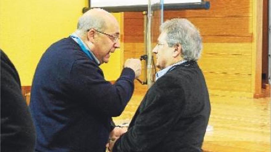 Aurelio Hernández y Alfonso Rus, en el congreso comarcal de la Ribera Alta.