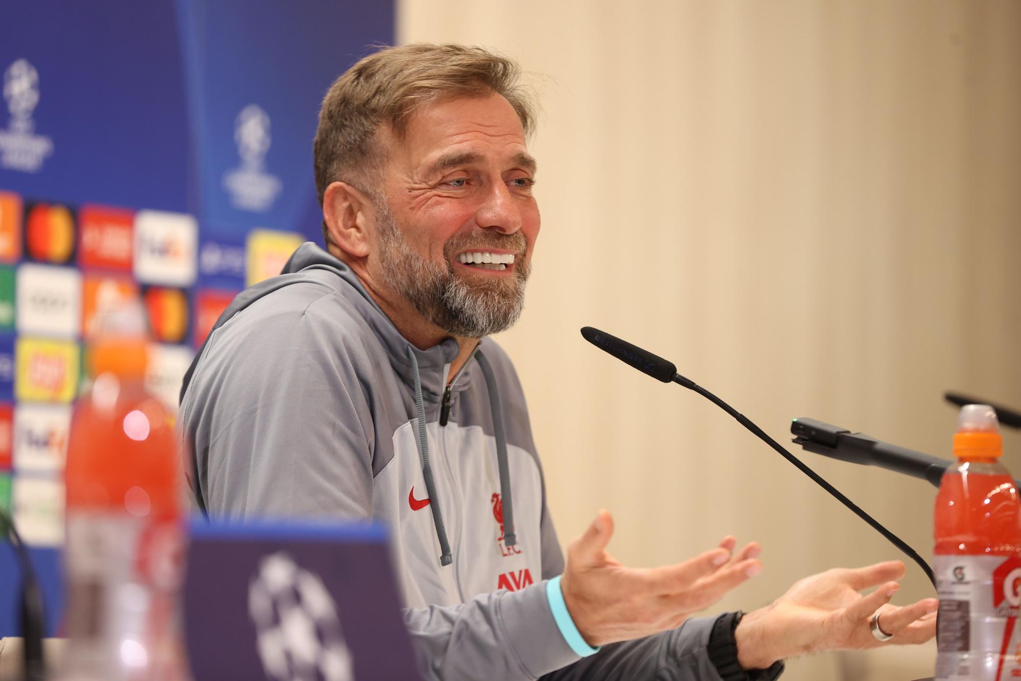 Jürgen Klopp, técnico del Liverpool, en rueda de prensa en el Bernabéu.