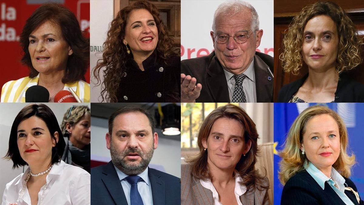 Los ministros del Gobierno de Pedro Sánchez