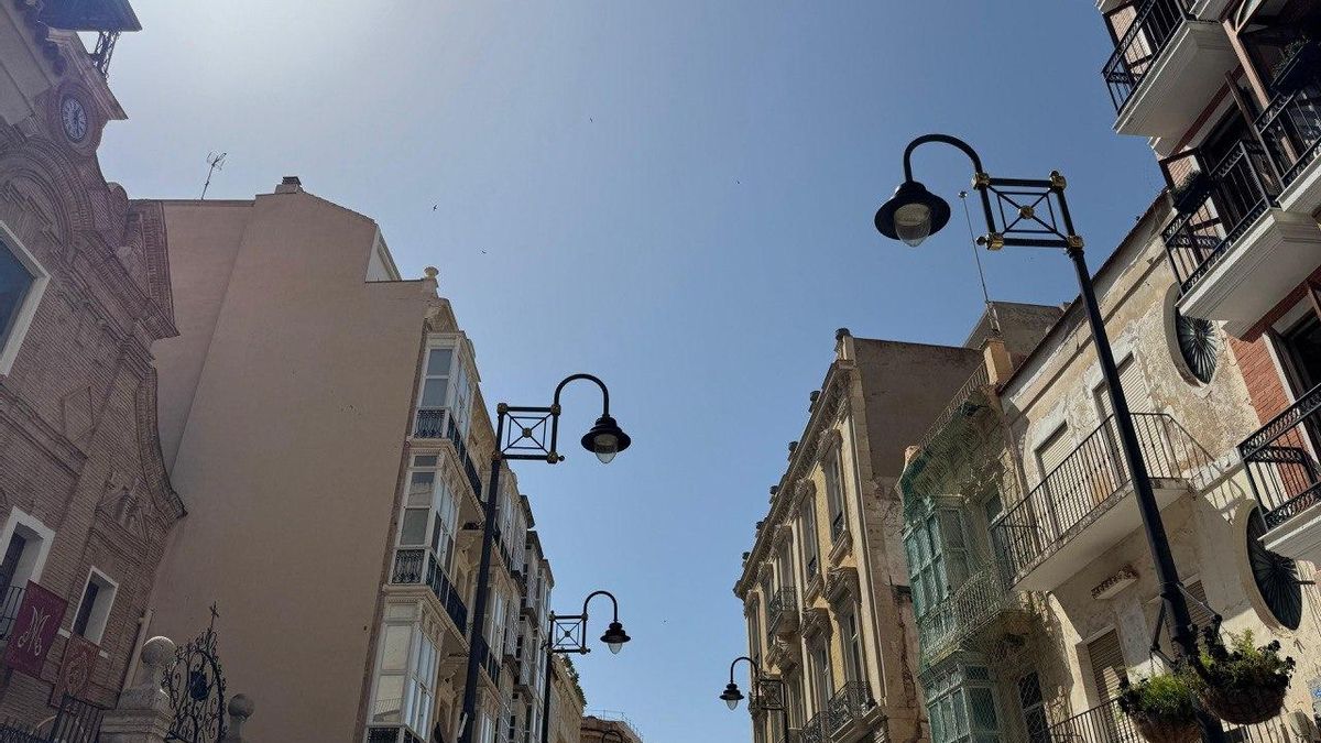 Calle del Carmen, donde será instalado el nuevo plan sombra municipal, aún con los toldos sin colocar