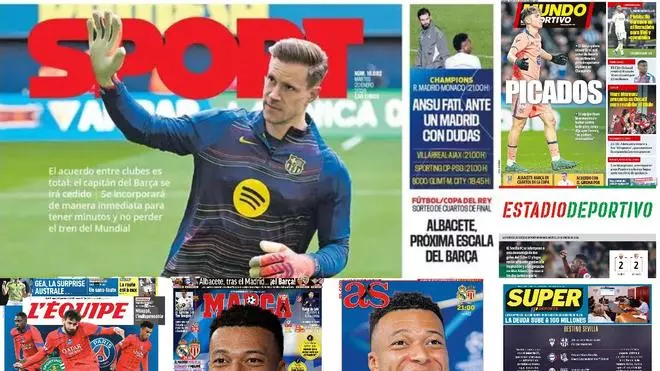 Estas son las portadas de la prensa deportiva de hoy