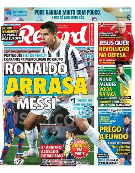 Portada RECORD miércoles 9 diciembre 2020