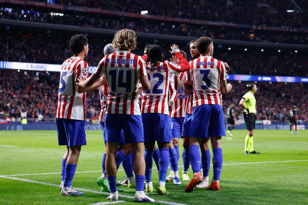 El Atlético de Madrid vence en la ida de los octavos de final de la Champions.