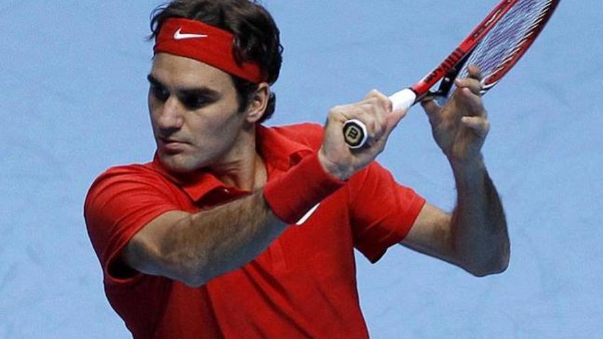 Roger Federer, en una acción del partido ante Andy Murray