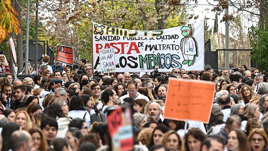 Una protesta de médicos en Madrid.