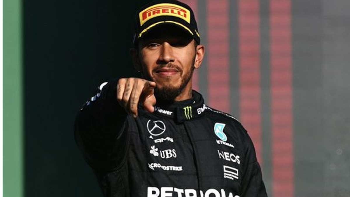 Hamilton, en el podio de México