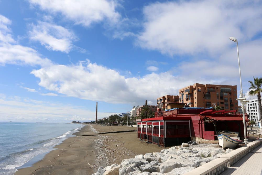 Playas cerradas en Málaga en el inicio de la primavera