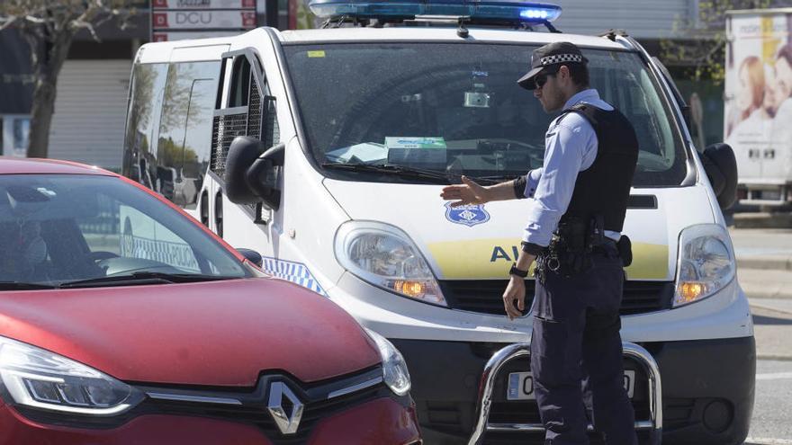Un control de la policia de Girona.