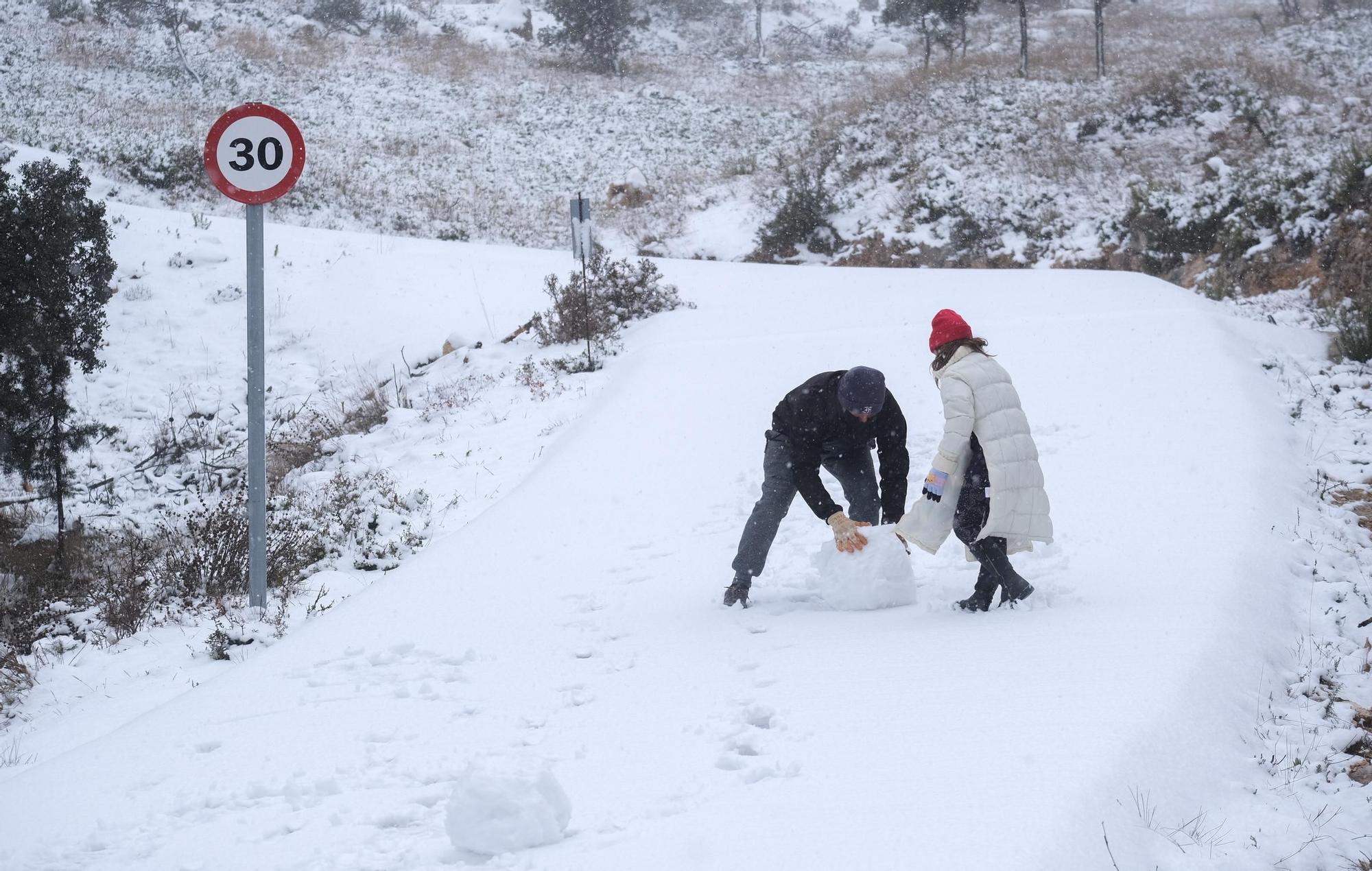 Nevada en el Alto Vinalopó