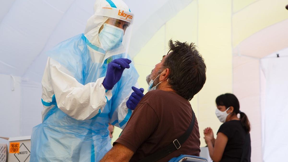 Test masivos de PCR en Sabadell, el pasado agosto.