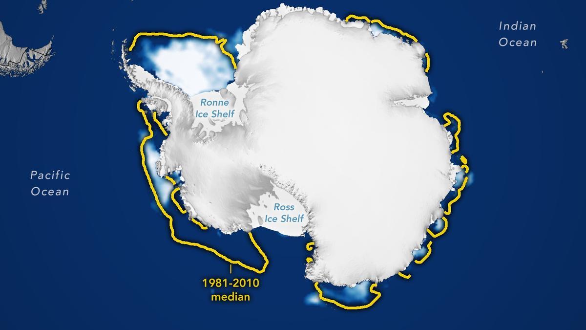 Nuevo récord de desaparición de hielo en la Antártida