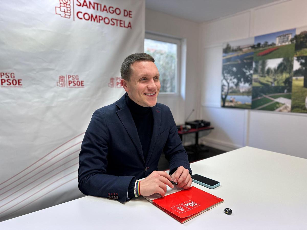 O secretario xeral do PSdeG de Santiago, Aitor Bouza