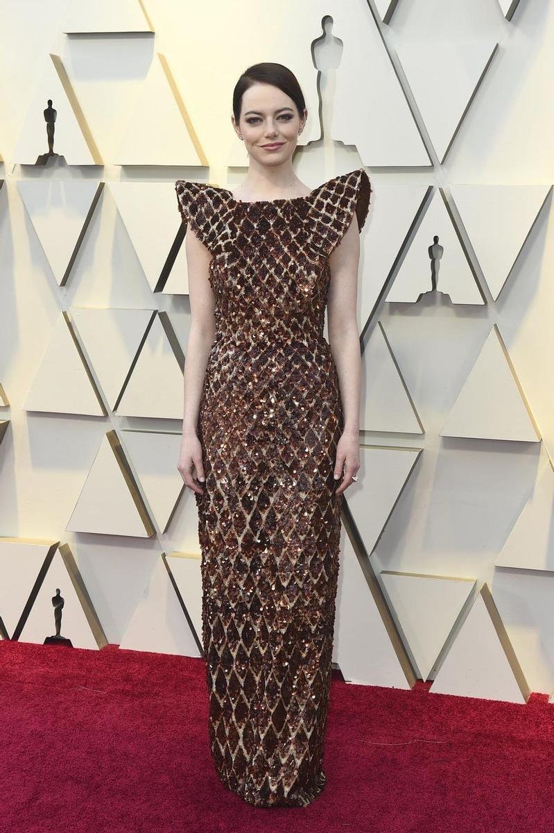Emma Stone con vestido de Louis Vuitton en los Premios Oscar 2019