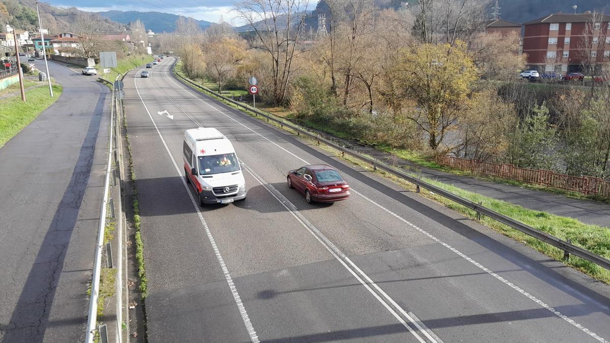 Tráfico en el Corredor del Nalón en Ciaño