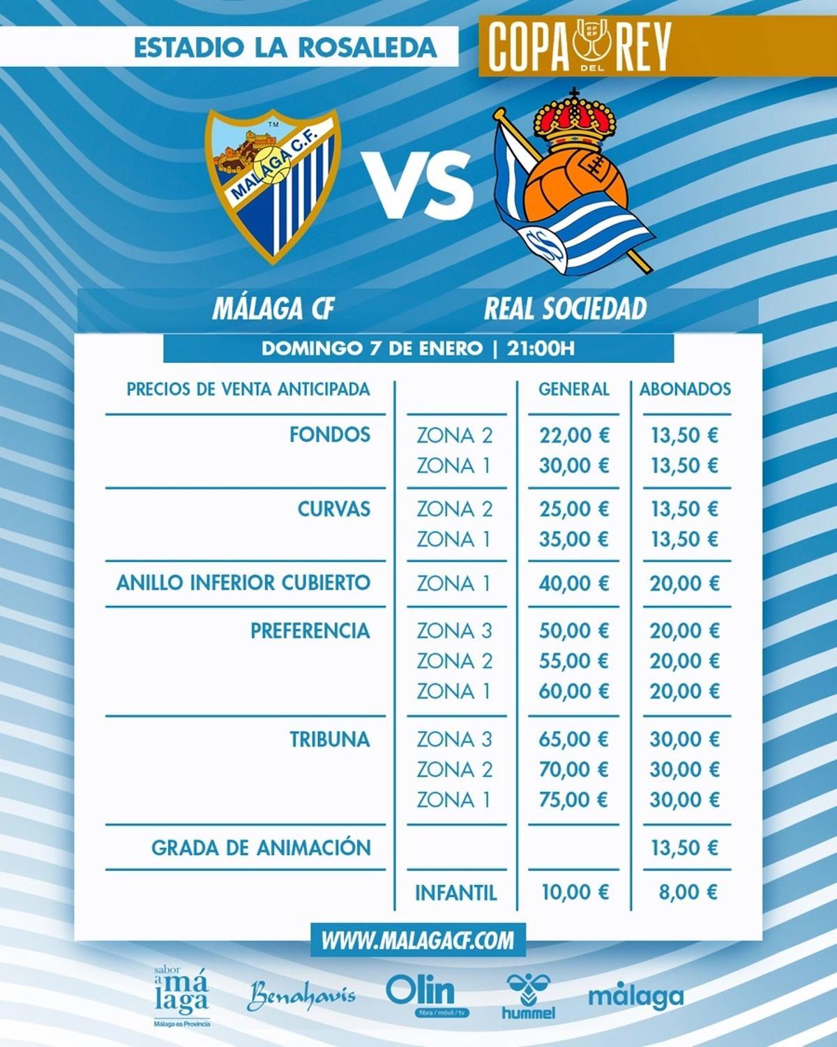 Entradas malaga real sociedad