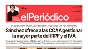 La portada de EL PERIÓDICO del 10 de enero de 2026