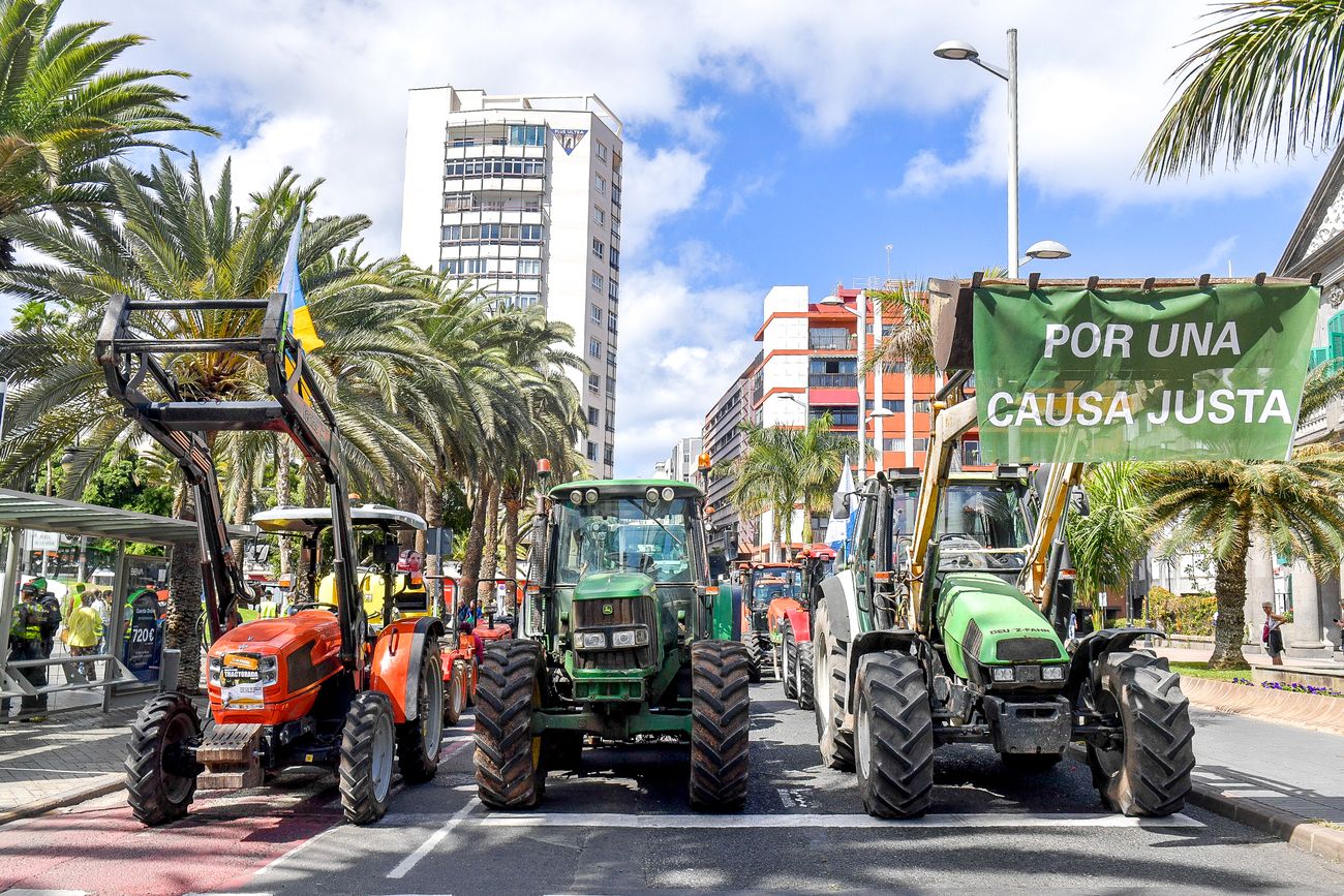 Tractorada del sector primario en Las Palmas de Gran Canaria (21/02/24)