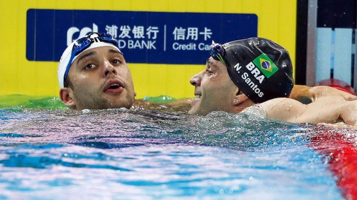 Santos y Le Clos al final de su prueba