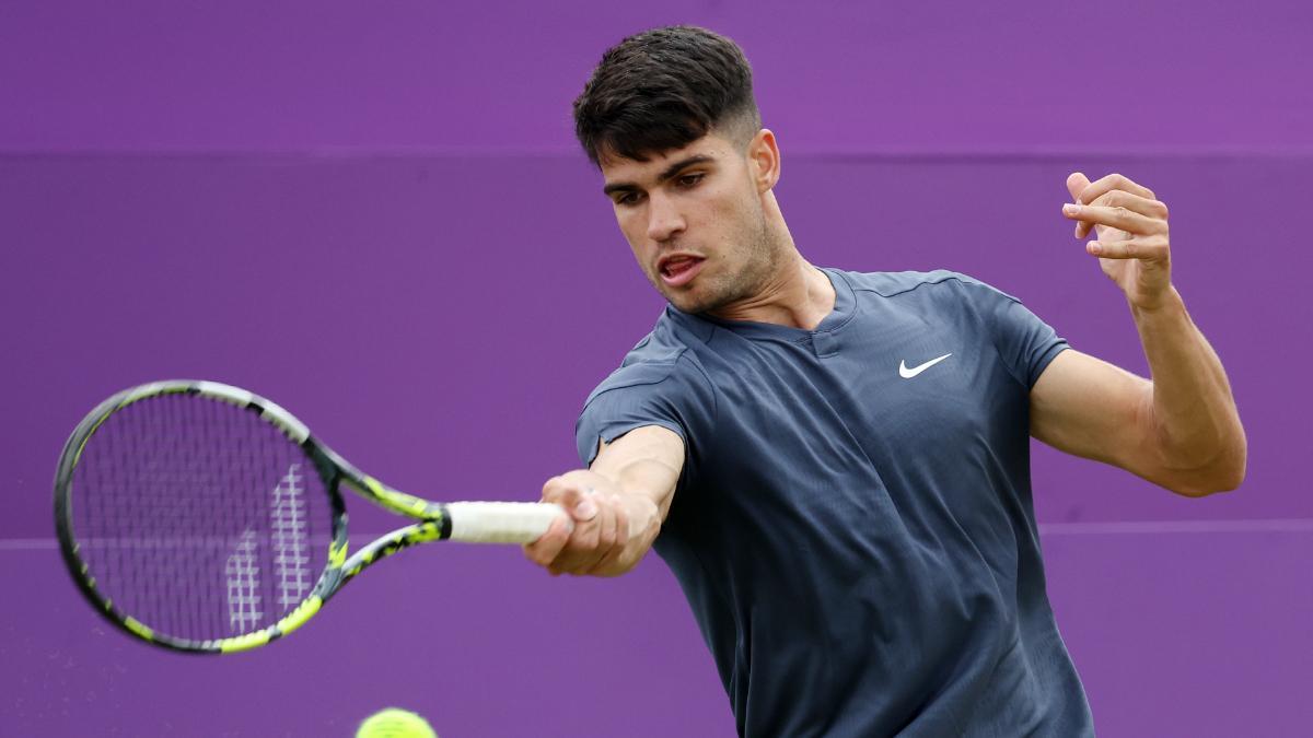 Carlos Alcaraz, durante el partido