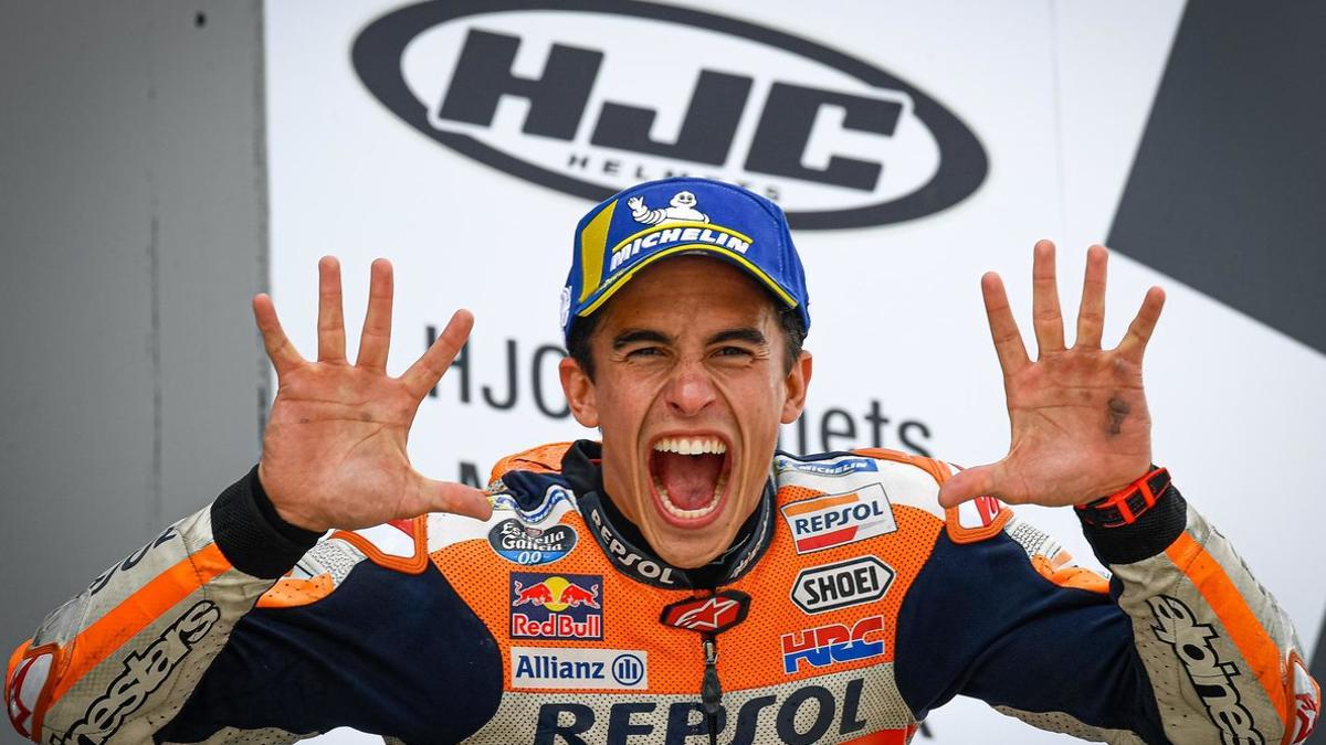 Marc Márquez celebra sus 10 victorias en Alemania