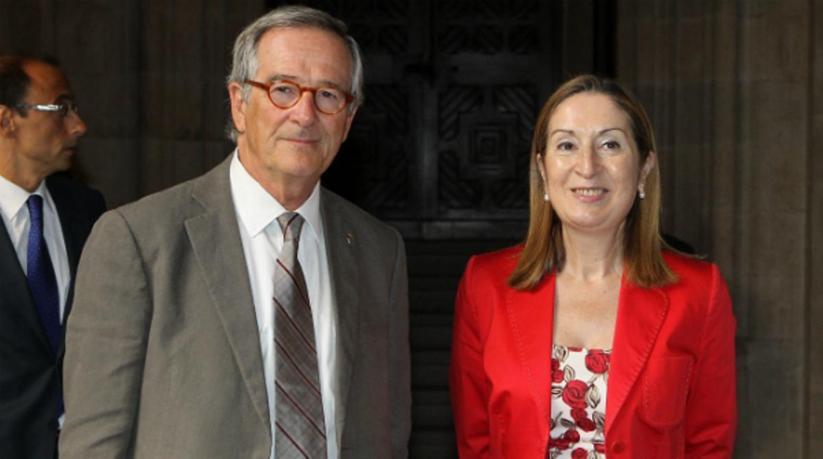Xavier Trias i Ana Pastor, aquest dimecres a l’Ajuntament de Barcelona.