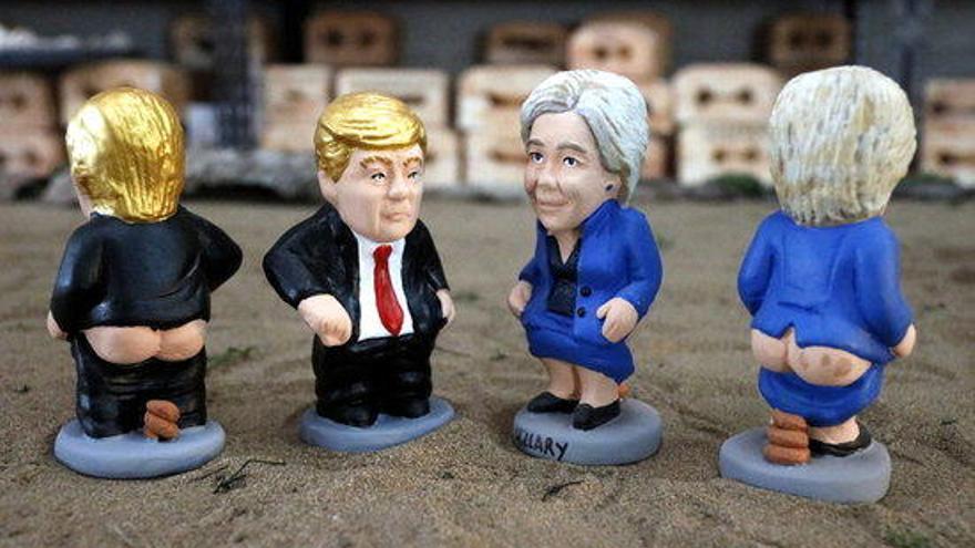 Els caganers de Trump i Clinton.