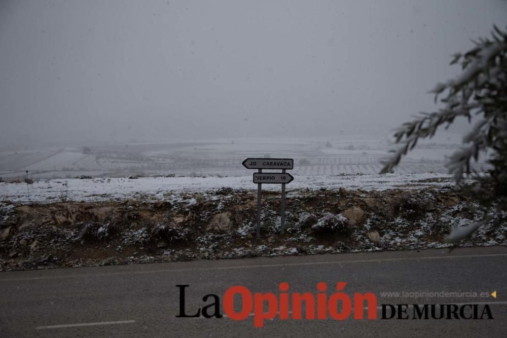 Nieva en las pedanías altas de la comarca del Noro