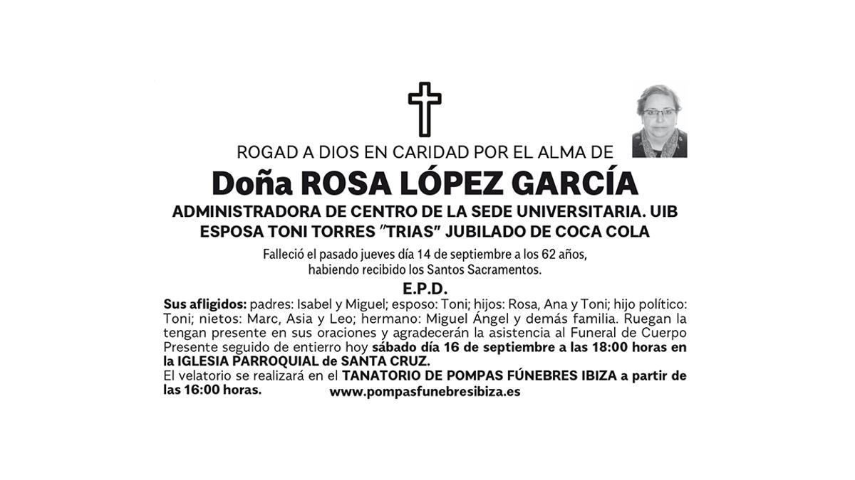 Esquela Rosa López García