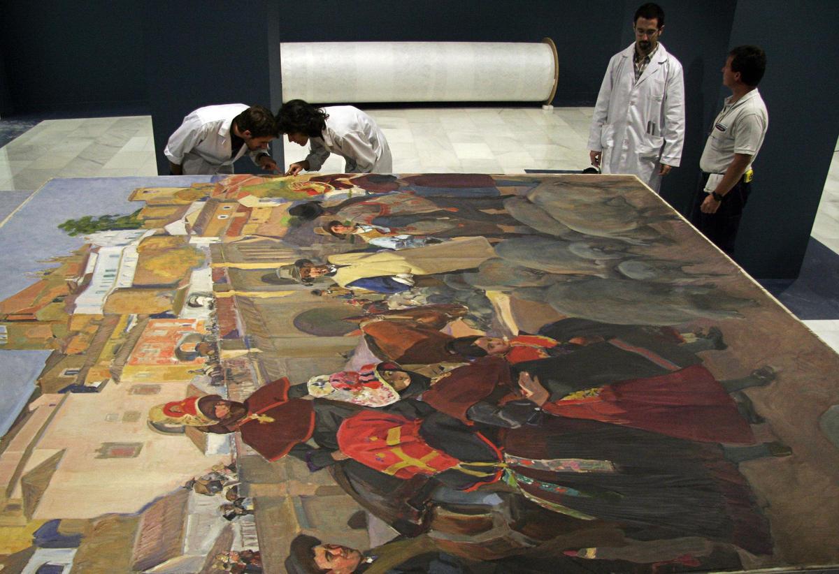 Preparación de la exposición "Visión de España" en 2007.