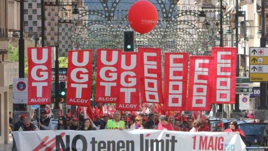 Imagen de la manifestación celebrada en Alcoy el pasado 1 de mayo.