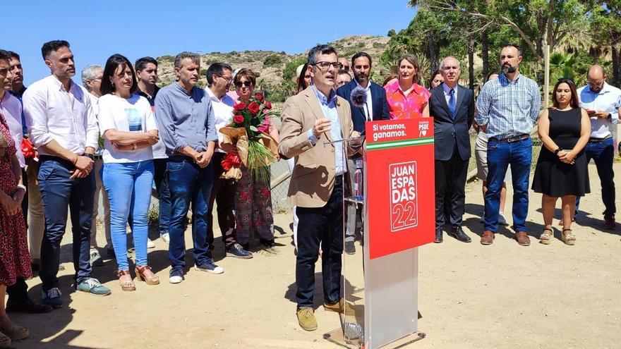 El secretario para la Reforma Constitucional y Nuevos Derechos de la CEF-PSOE y ministro de la Presidencia, Félix Bolaños, en un acto en Málaga.