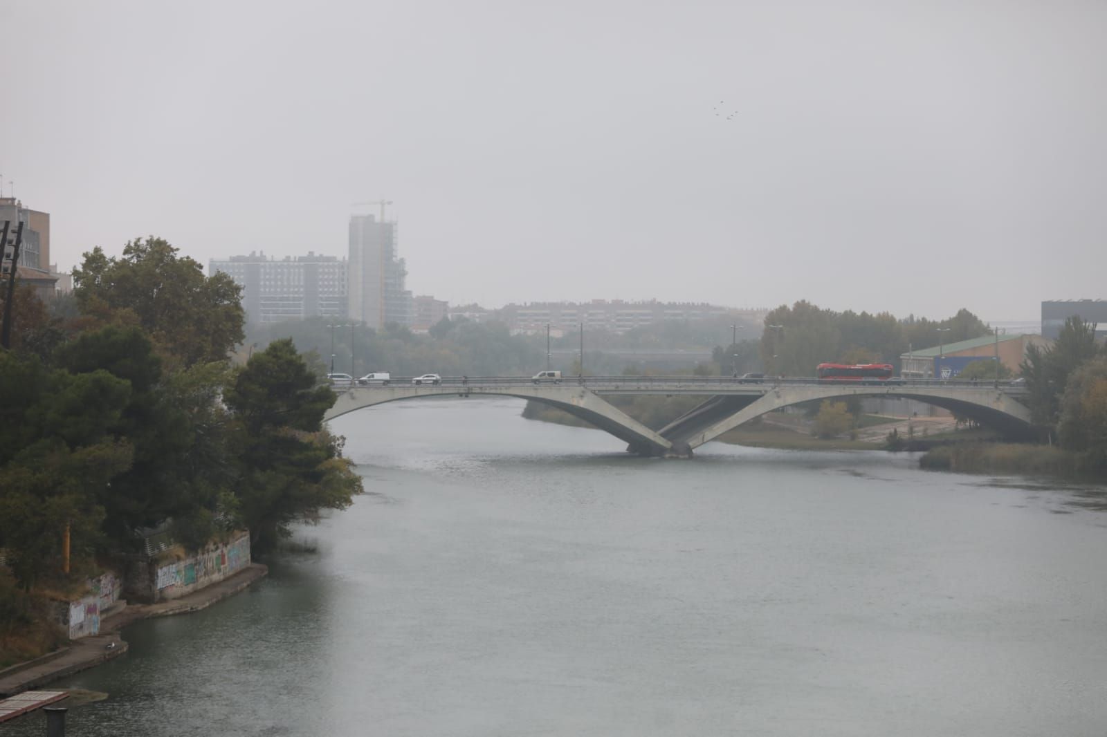 La niebla encapota Zaragoza