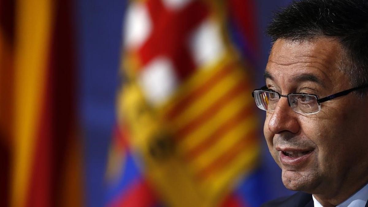 Bartomeu, en la conferencia de prensa que cerró la temporada 2015-16.