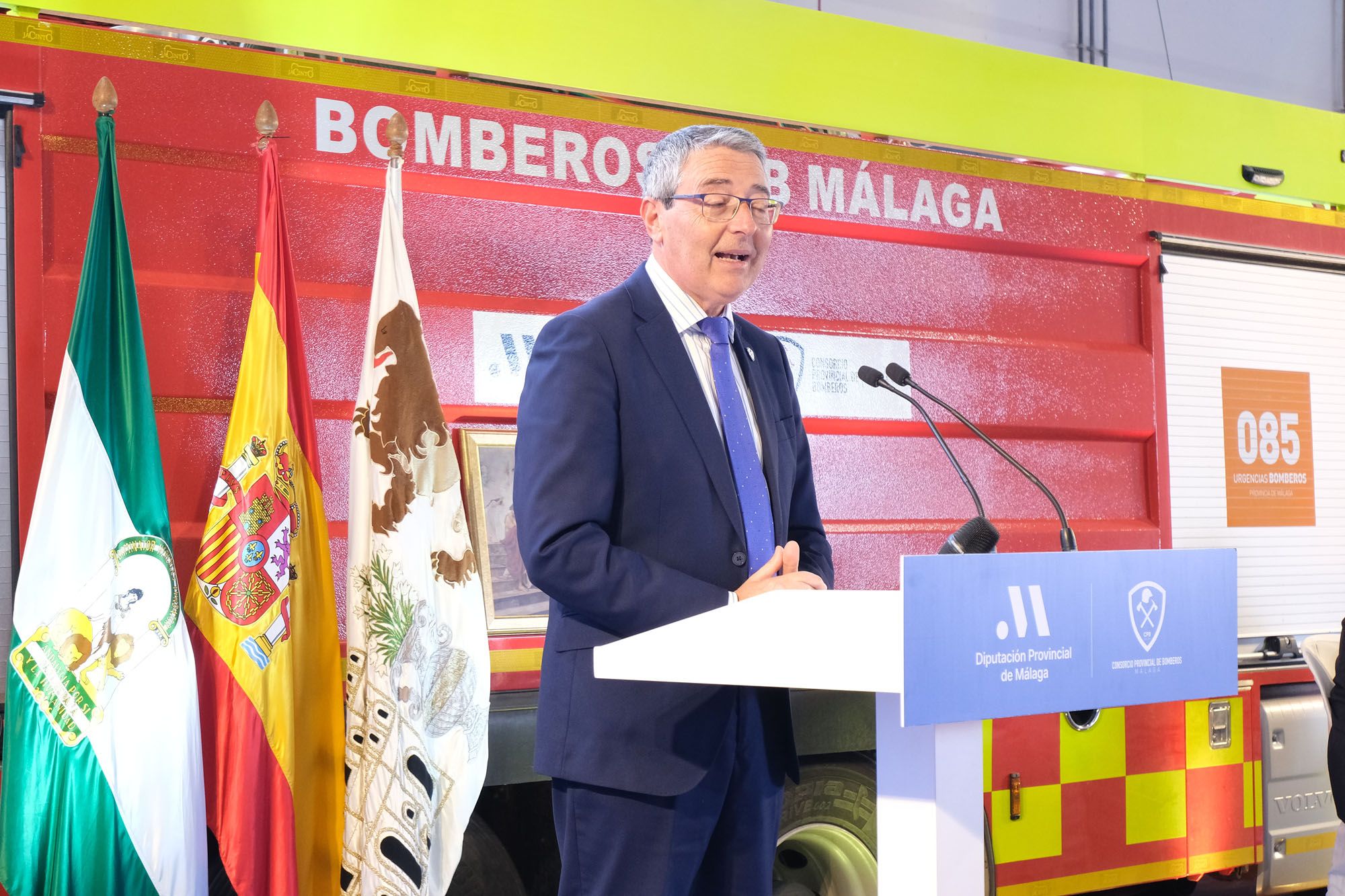 El Consorcio Provincial de Bomberos (CPB) de Málaga celebra el día de su patrón, San Juan de Dios, en el parque de bomberos de Antequera.