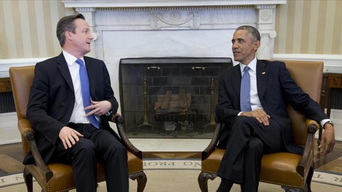 David Cameron y Barack Obama durante una reunión en la Casa Blanca el pasado 16 de enero.