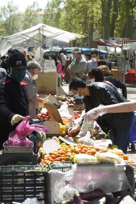 Imatges: EL mercat de Girona en un dissabte de confinament