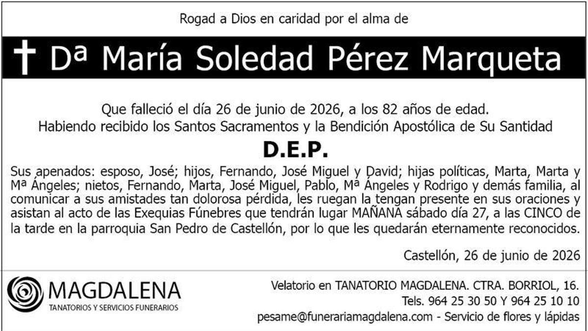 Dª María Soledad Pérez Marqueta