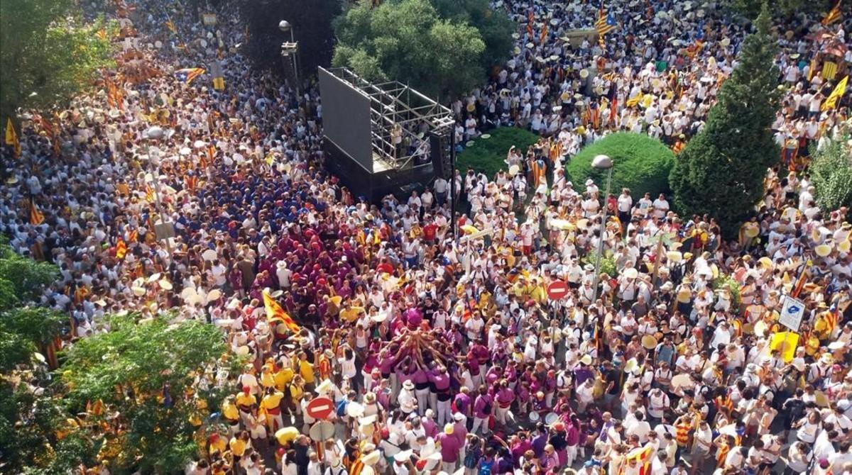 ’Castells’ en la manifestación de Berga.