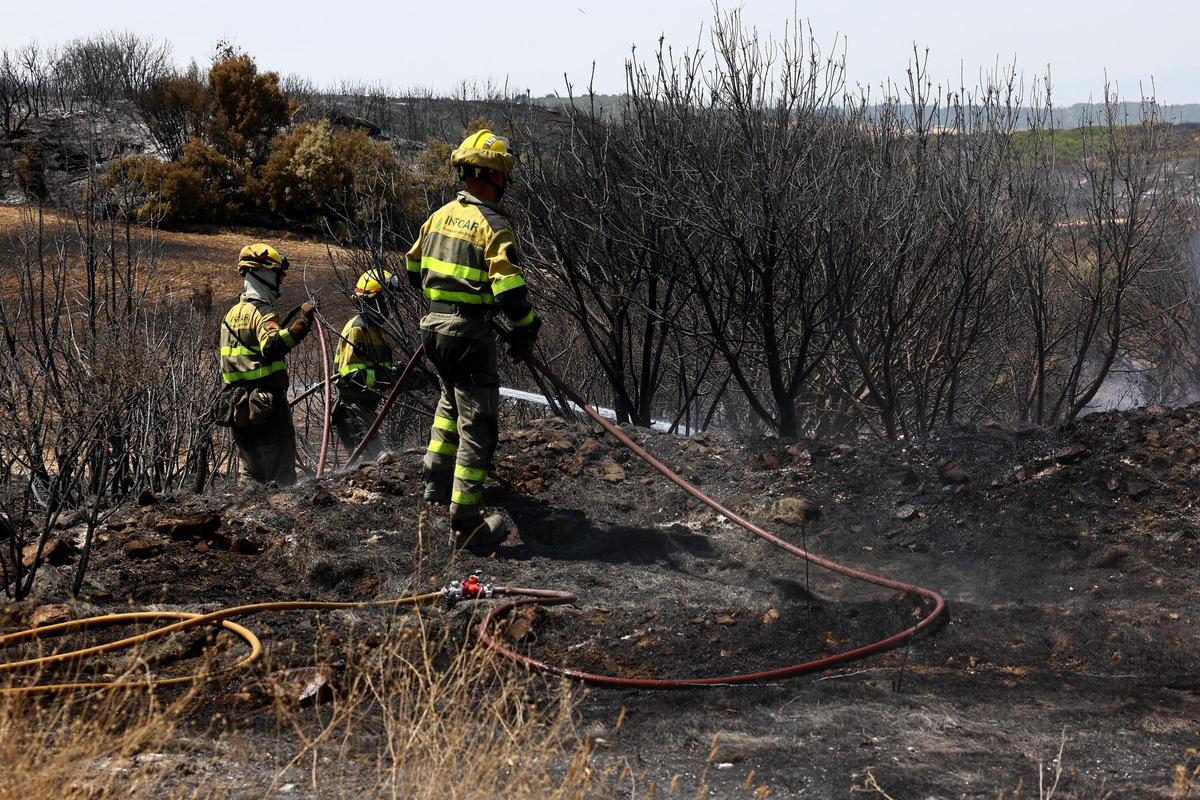 En imágenes | Así trabaja el operativo de extinción en el quinto día de incendio en las Cinco Villas
