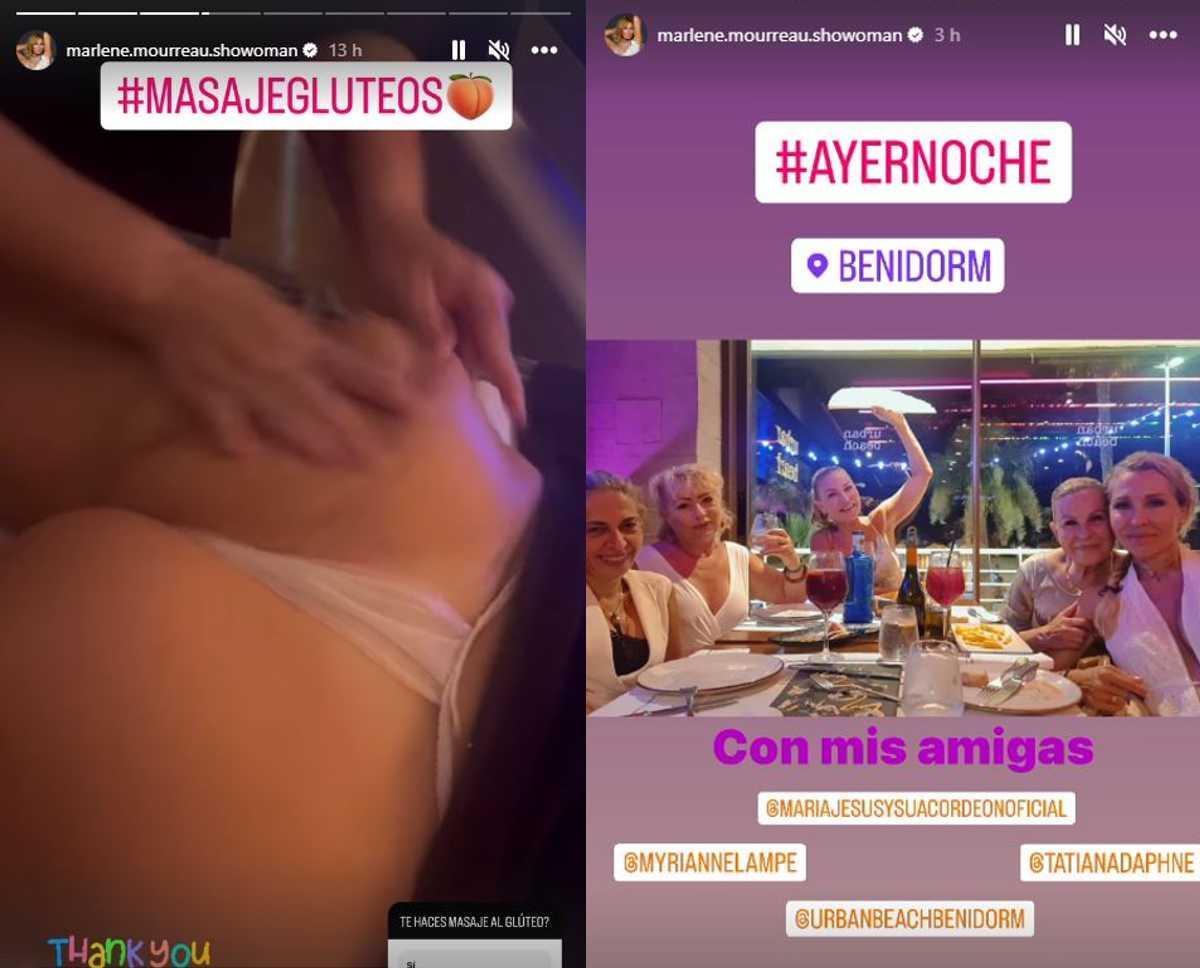 Dos imágenes de los reels del Instagram de Marlene Mourreau