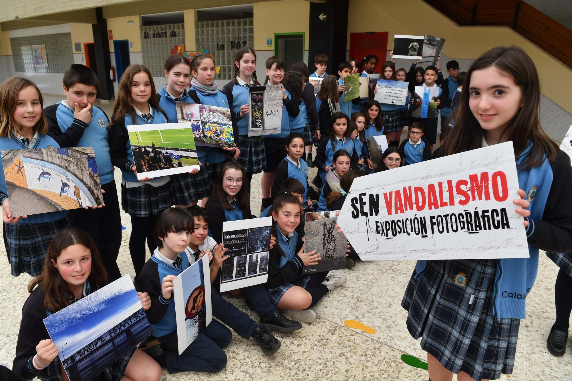 Alumnos del Calasancias presentan una exposición de fotos sobre vandalismo