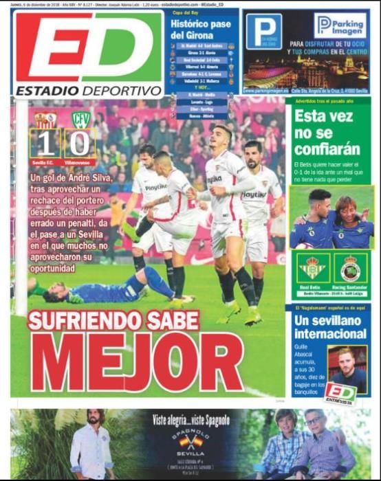 Portada ESTADIO DEPORTIVO jueves 6 diciembre 2018