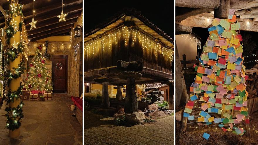 El pequeño pueblo de Asturias de 37 habitantes en el que ni una de sus 48 casas y hórreos quedan sin luces de Navidad: "Es un lugar de cuento"