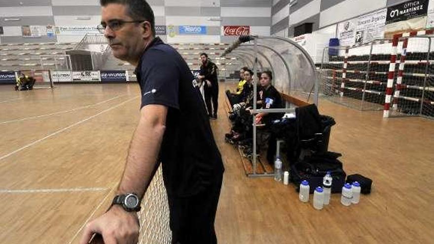 Pedro Rey, durante un partido del Cuencas Mineras.