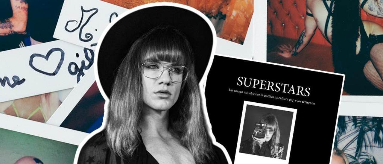Kenai Alkazar con algunas de las polaroids de su proyecto ‘Superstars’.
