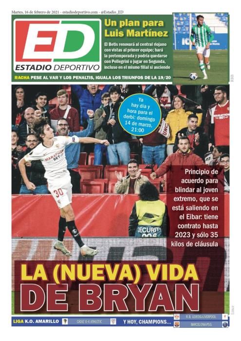 Portada ESTADIO DEPORTIVO martes 16 febrero 2021